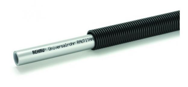 Труба универсальная REHAU RAUTITAN stabil 20x2,9 PE-Xa в защитной гофротрубе (бухта 50м) 130501050