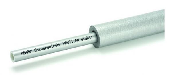 Труба универсальная REHAU RAUTITAN stabil 16,2x2,6 PE-Xa в круглой изоляции 4 мм (бухта 50м) 130241050